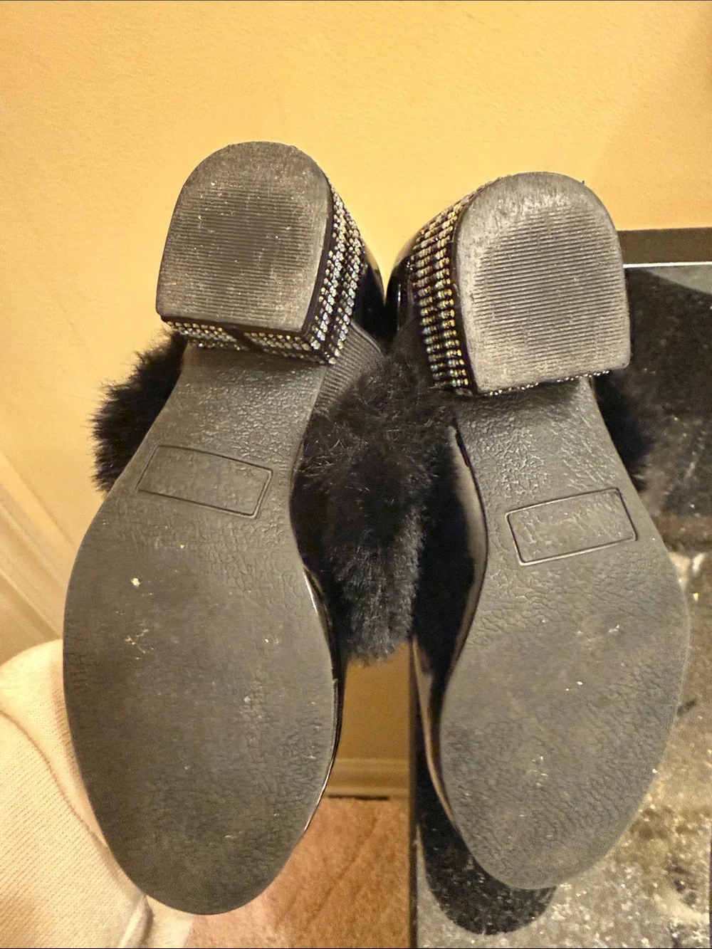Black Pom-Pom Patent Kids Shoes VINCE CAMUTO